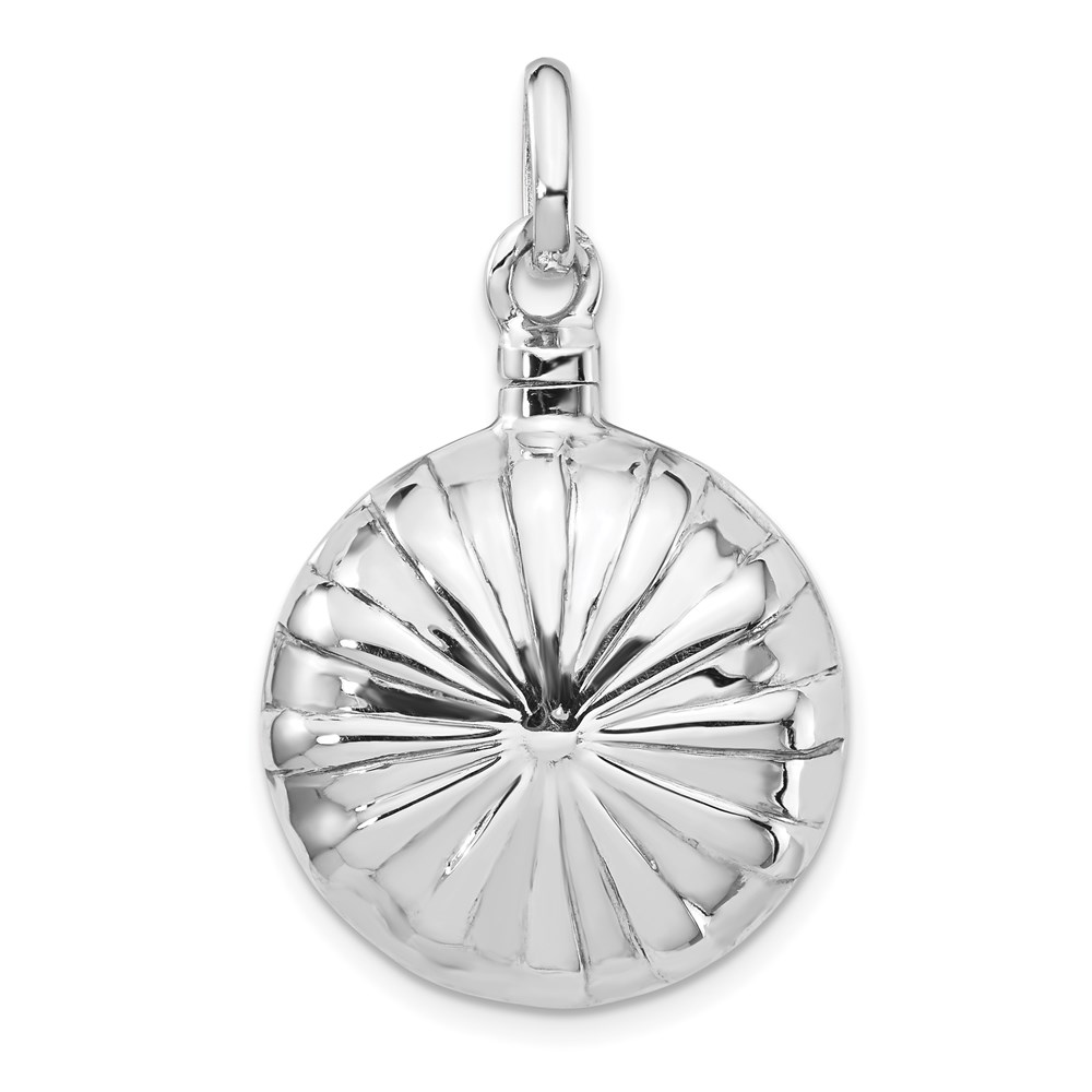 QP5304.jpg Sterling Silver Rhodium-plated Puffed Ash Holder Pendant - Image 1