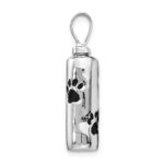 Sterling Silver Rhodium-plated Enameled Paw Prints Ash Holder Pendant - Image 2