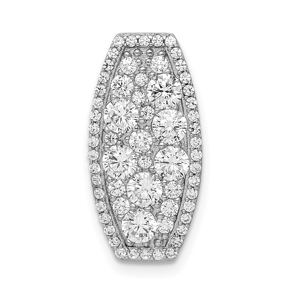 QP5340.jpg Sterling Silver Rhodium-plated CZ Slide - Image 1