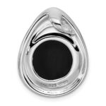 Sterling Silver Rhodium-plated Polished Onyx Teardrop Slide - Image 3