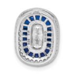 Sterling Silver Rhodium-plated CZ & Synthetic Blue Spinel Chain Slide - Image 3