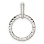 Sterling Silver Polished CZ Circle Pendant - Image 4