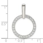 Sterling Silver Polished CZ Circle Pendant - Image 3