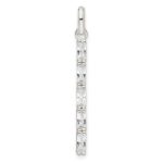 Sterling Silver Polished CZ Bar Pendant