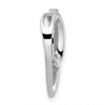 Sterling Silver Rhodium-plated CZ Fancy Heart Slide - Image 2