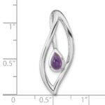 Sterling Silver Rh-plated Pear Amethyst Fancy Pendant - Image 3