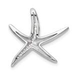 Sterling Silver Rhodium-plated CZ Starfish Slide - Image 4