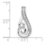 Sterling Silver Rh-plated Polished CZ Swirl Chain Slide - Image 3