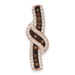 Sterling Silver Rose-tone Black Rhodium-plated CZ Fancy Chain Slide