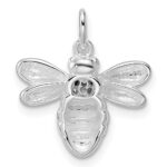 Sterling Silver Rhodium-plated Polished CZ Bumble Bee Pendant - Image 4