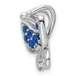 Sterling Silver Rhodium-plated Blue & White CZ Butterfly Slide - Image 2