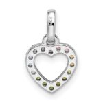 Sterling Silver Rhodium-plated Rainbow Nano Crystal Open Heart Pendant - Image 4