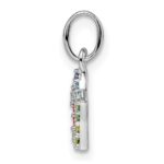 Sterling Silver Rhodium-plated Rainbow Nano Crystal Star Pendant - Image 2