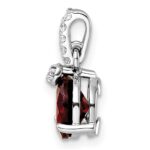 Sterling Silver RH-plated Circle 2.6t.w. Garnet/White Topaz Pendant - Image 2