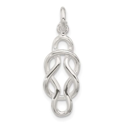 Sterling Silver Polished Double Fancy Knot Pendant