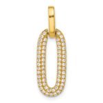 Sterling Silver Gold-tone with Micro Pave CZ Pendant