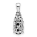 Sterling Silver Rh-plated Blk Onyx .08Cr.Pink Sapphire .005ct Dia. Pendant - Image 3