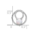 Sterling Silver Rhodium-plated Created Opal Chain Slide Pendant - Image 4