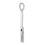 Pure Fire Sterling Silver Rhodium-plated Fancy CZ Drop Pendant - Image 2
