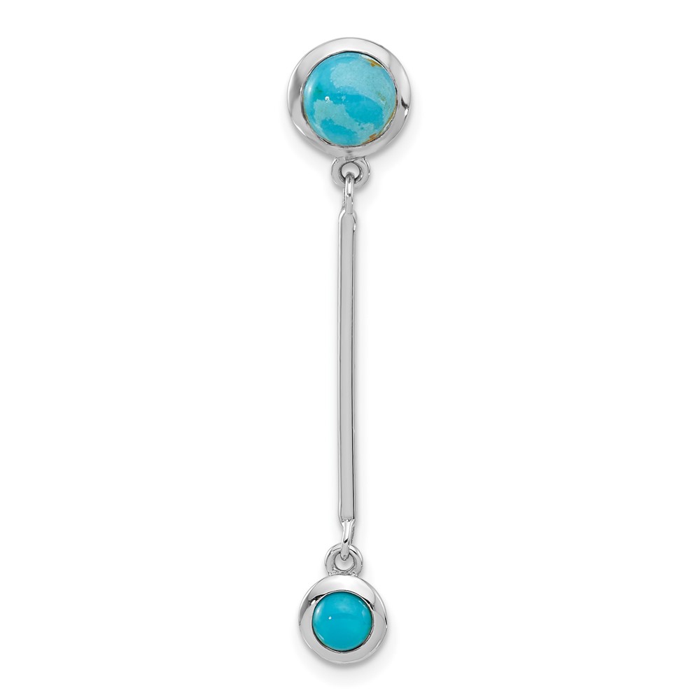 QP5829.jpg Sterling Silver Rhodium-plated Turquoise Drop Chain Slide - Image 1