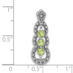 Sterling Silver Rhodium-plated Peridot Chain Slide - Image 4