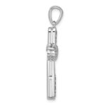 Sterling Silver Rhodium-plated London Blue Topaz Infinity Cross Pendant - Image 2