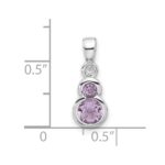 Sterling Silver Rhodium-plated Polished Amethyst Pendant - Image 4