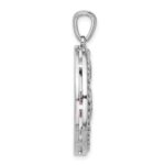 Sterling Silver Rhodium Amethyst Garnet and White Topaz Circle Pendant - Image 2