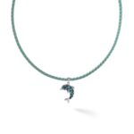 Sterling Silver Rhodium-plated Polished Crystal Dolphin Pendant - Image 6