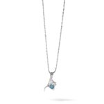 Sterling Silver Rhodium-plated Polished Blue Enamel Stingray Pendant - Image 5