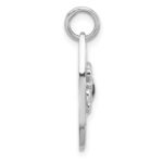 Sterling Silver Rhodium-plated Polished Paua Shell Turtle Surfboard Pendant - Image 2