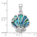 Sterling Silver Rhodium-plated Polished Abalone Shell Pendant - Image 4