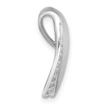 Sterling Silver Rhodium-plated Polished Fancy CZ Chain Slide Pendant - Image 2