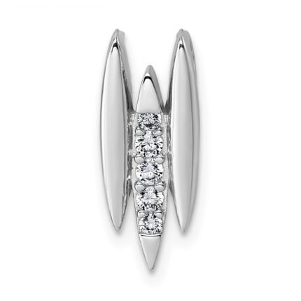 Sterling Silver Rhodium-plated CZ Chain Slide Pendant