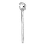 Sterling Silver Rhodium-plated CZ Halo with Dangle Bar Chain Slide Pendant - Image 2