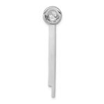 Sterling Silver Rhodium-plated CZ Halo with Dangle Bar Chain Slide Pendant - Image 3