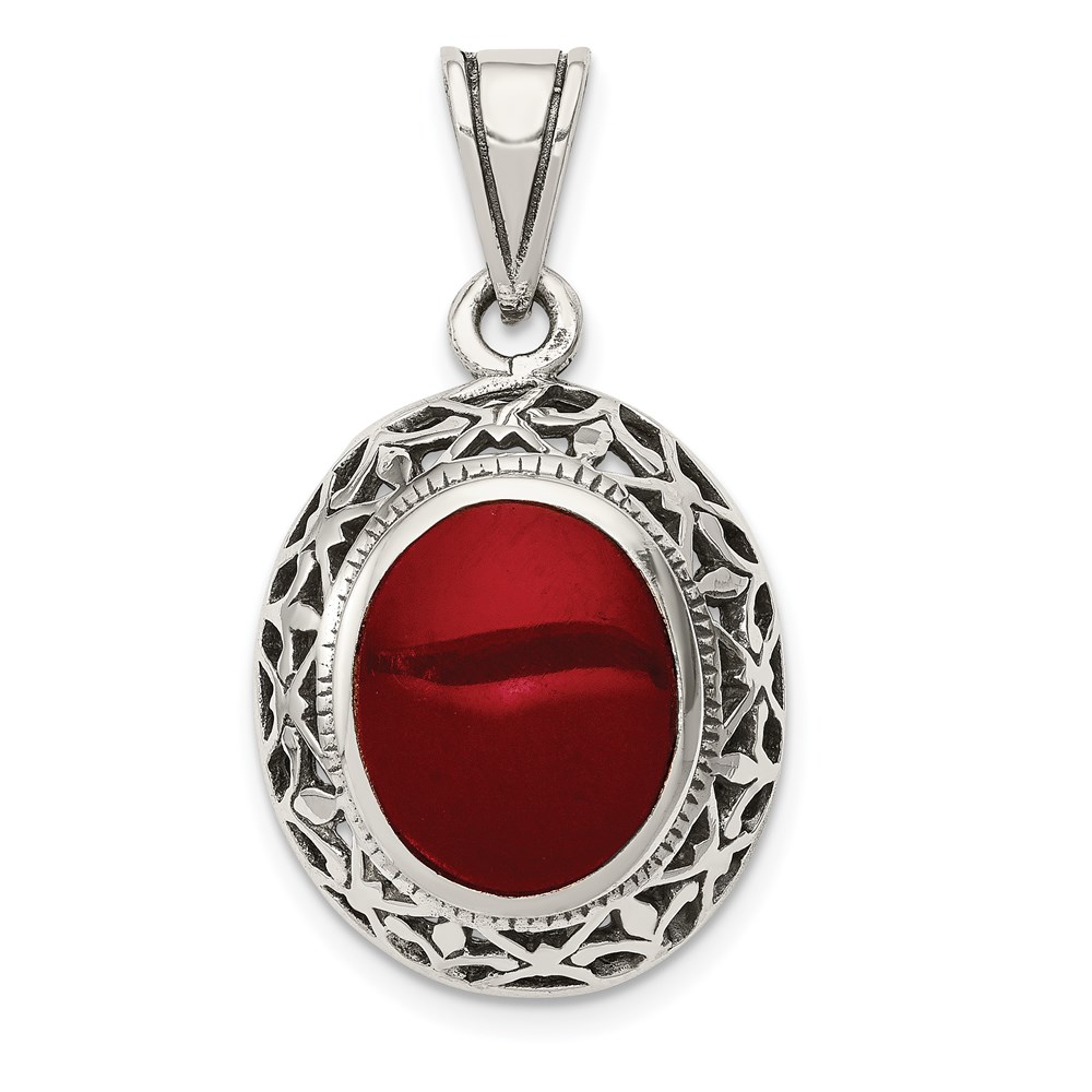QP597.jpg Sterling Silver Carnelian Pendant - Image 1