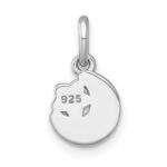 Sterling Silver Rhodium-plated Polished Pink and Yellow Enamel Moon and Star Childrens Pendant - Image 3