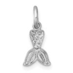 Sterling Silver Madi K Rhodium-plated Enameled Mermaid Tail Childrens Pendant - Image 3