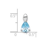 Sterling Silver Rhodium-plated Polished Pear Blue Topaz Teardrop Chain Slide Pendant - Image 4