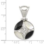 Sterling Silver Black Onyx & Mother Of Pearl Pendant - Image 3