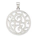 Sterling Silver Fancy Round Pendant - Image 4