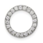 Sterling Silver Rhodium-plated CZ Round Pendant