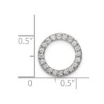 Sterling Silver Rhodium-plated CZ Round Pendant - Image 3