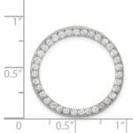 Sterling Silver Rhodium-plated CZ Round Pendant - Image 3