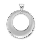 Sterling Silver Rhodium-plated Hammered Circle Pendant - Image 4