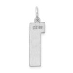 Sterling Silver/Rhodium-plated Polished Number 1 Charm - Image 4