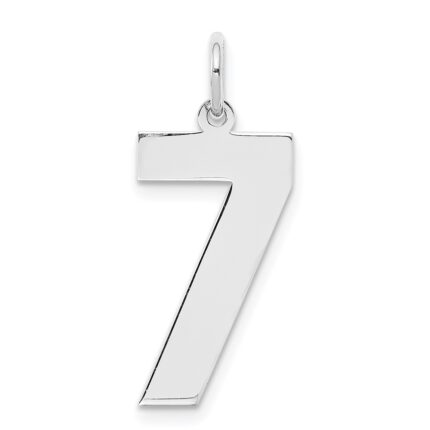 Sterling Silver/Rhodium-plated Polished Number 7 Charm