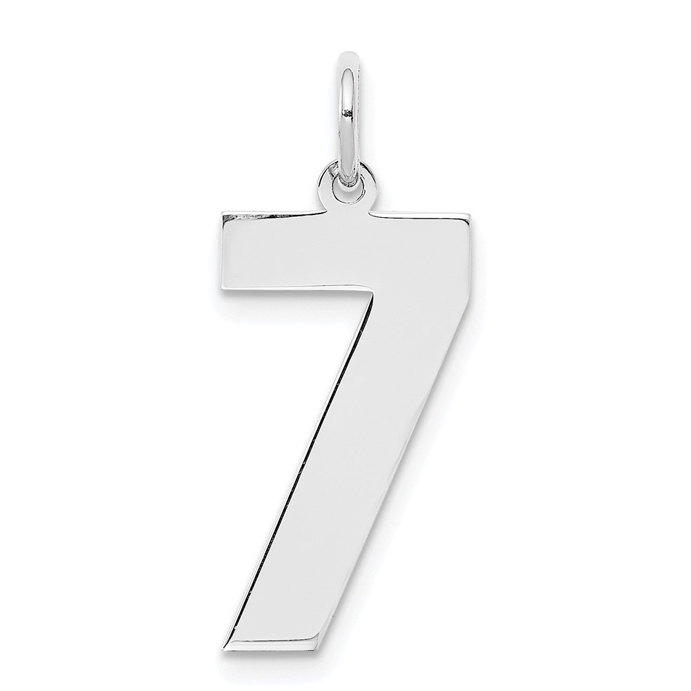 QPL07.jpg Sterling Silver/Rhodium-plated Polished Number 7 Charm - Image 1