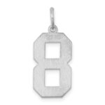Sterling Silver/Rhodium-plated Polished Number 8 Charm - Image 4